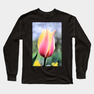 Candy colored single tulip macro Long Sleeve T-Shirt